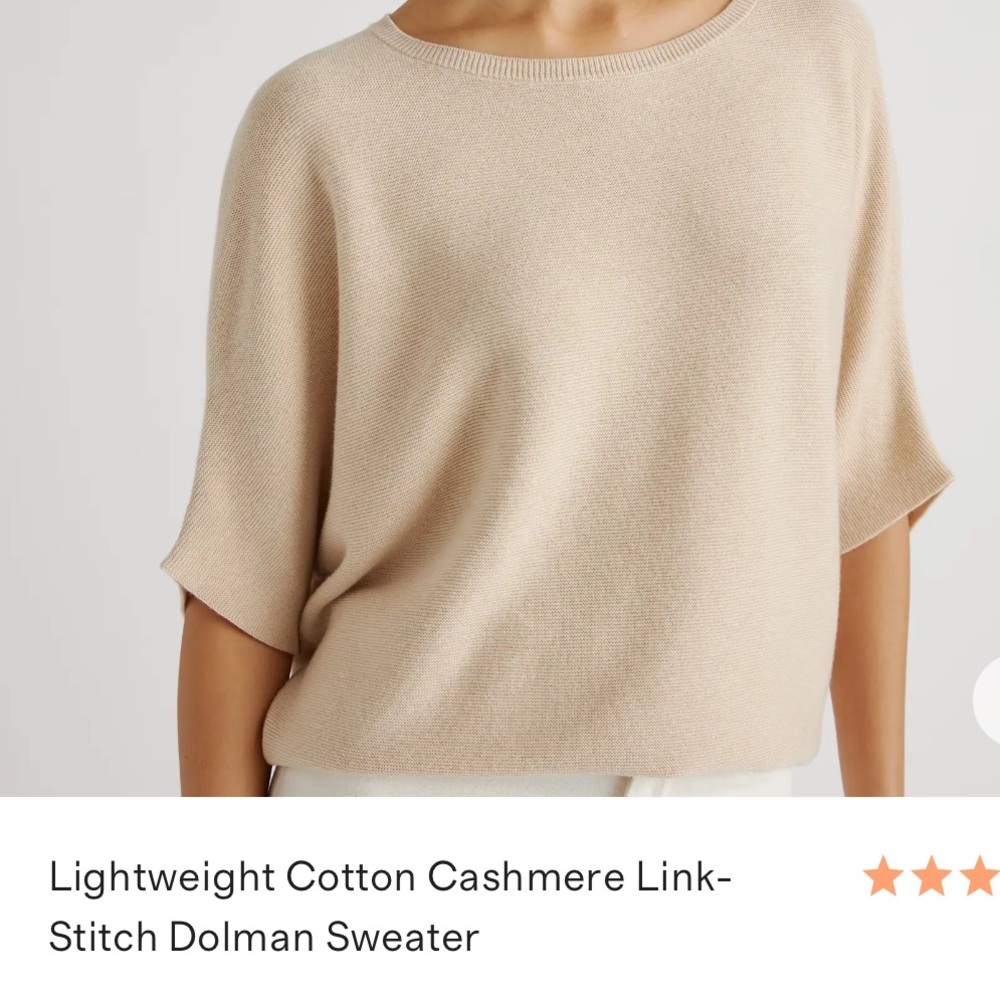 Quince Cotton Cashmere Dolman Sweater - Beige
